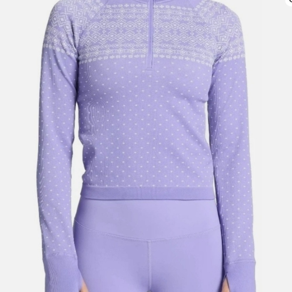 Women’s DSG Momentum Seamless Purple Fair Isle Long Sleeve Top / NWT Size XS
